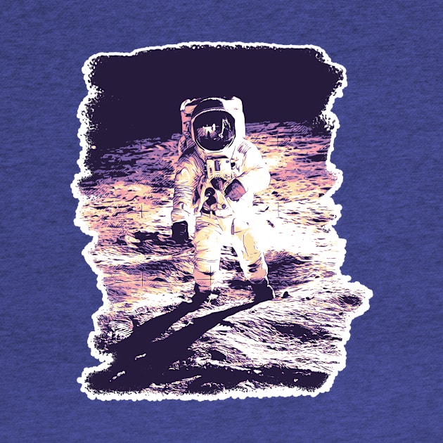 Astronaut on the moon by designed_by_vertex